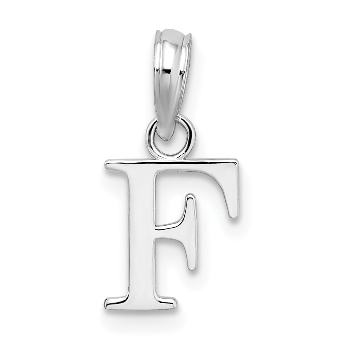 Sterlingsilber Rhodiniert Poliert Block Initiale -f- Anhänger
