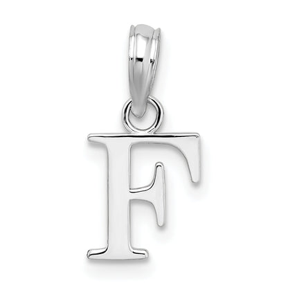 Sterlingsilber Rhodiniert Poliert Block Initiale -f- Anhänger
