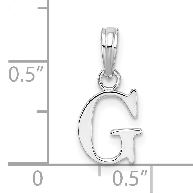 Sterlingsilber Rhodiniert Poliert Block Initiale -g- Anhänger