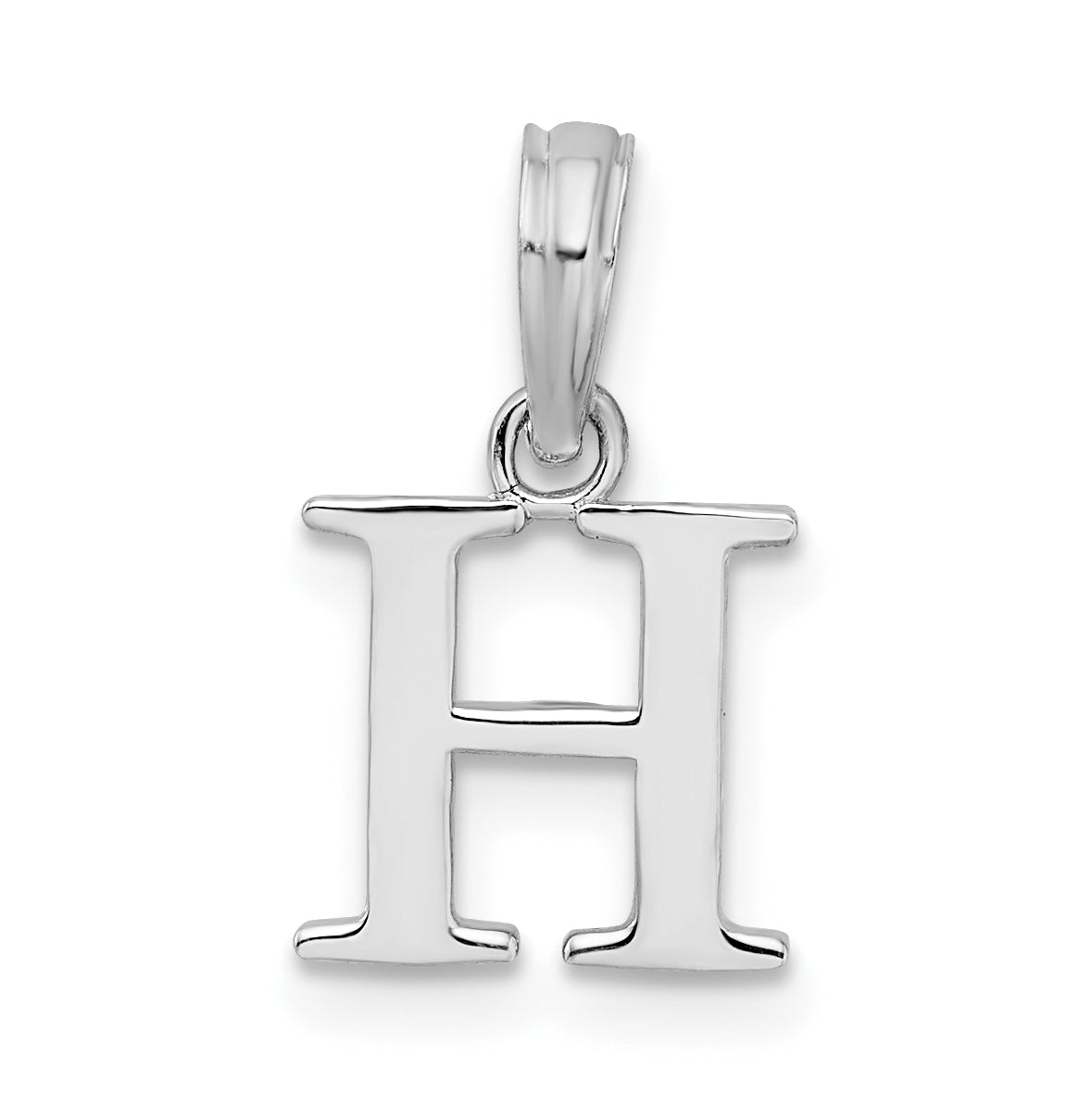 Sterlingsilber Rhodiniert Poliert Block Initiale -h- Anhänger