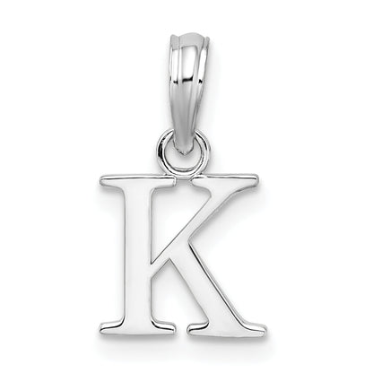 Sterlingsilber Rhodiniert Poliert Block Initiale -k- Anhänger