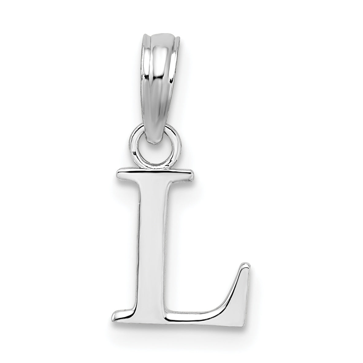 Sterlingsilber Rhodiniert Poliert Block Initiale -l- Anhänger