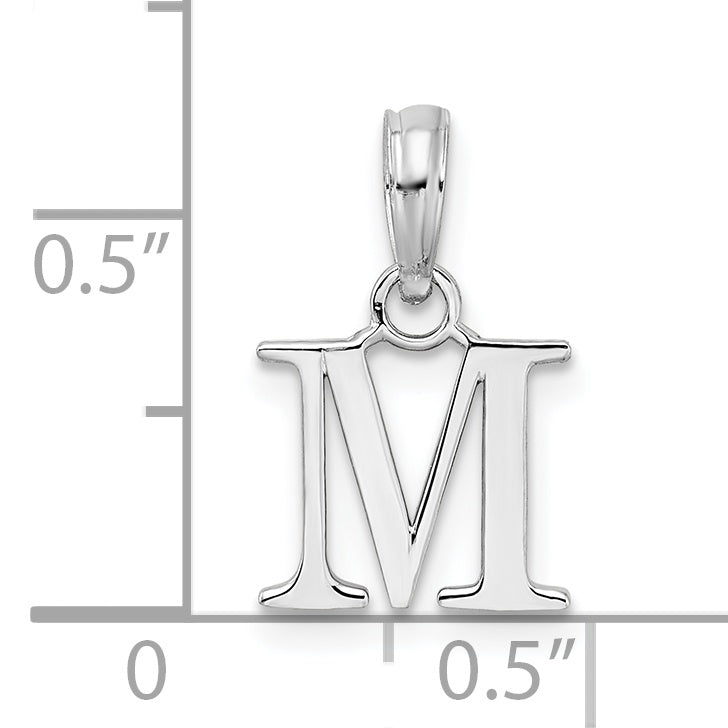 Sterlingsilber Rhodiniert Poliert Block Initiale -m- Anhänger