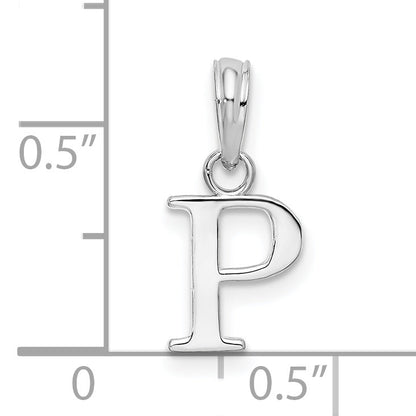 Sterlingsilber Rhodiniert Poliert Block Initiale -p- Anhänger