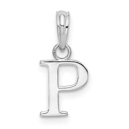 Sterlingsilber Rhodiniert Poliert Block Initiale -p- Anhänger