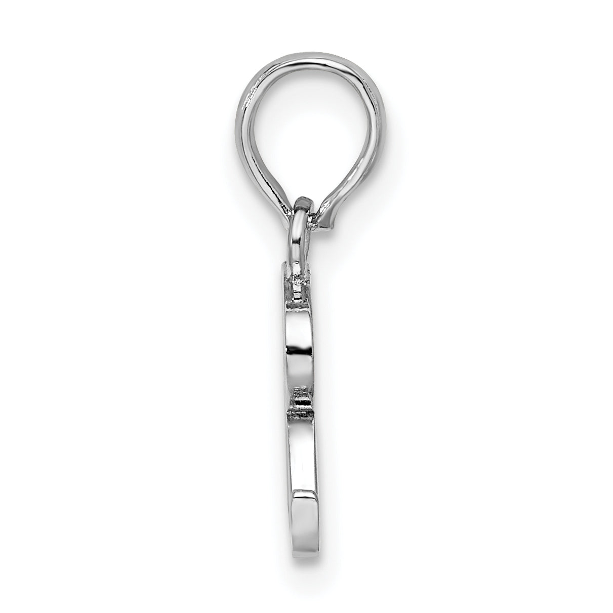 Sterlingsilber Rhodiniert Poliert Block Initiale -r- Anhänger