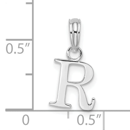 Sterlingsilber Rhodiniert Poliert Block Initiale -r- Anhänger