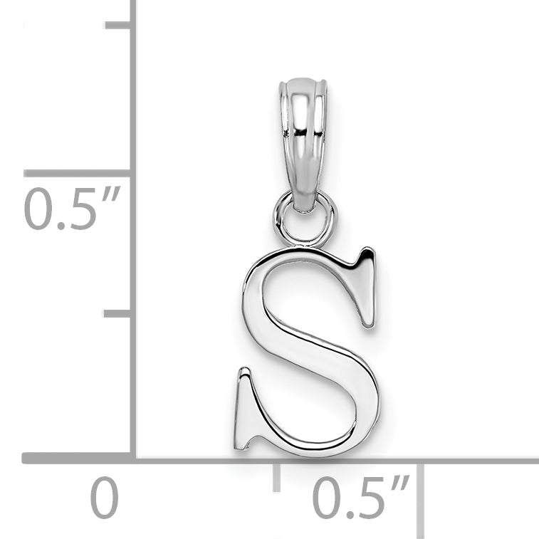 Sterlingsilber Rhodiniert Poliert Block Initiale -s- Anhänger