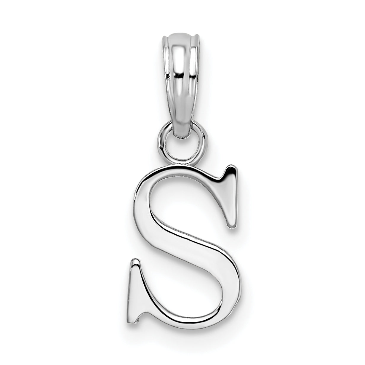 Sterlingsilber Rhodiniert Poliert Block Initiale -s- Anhänger