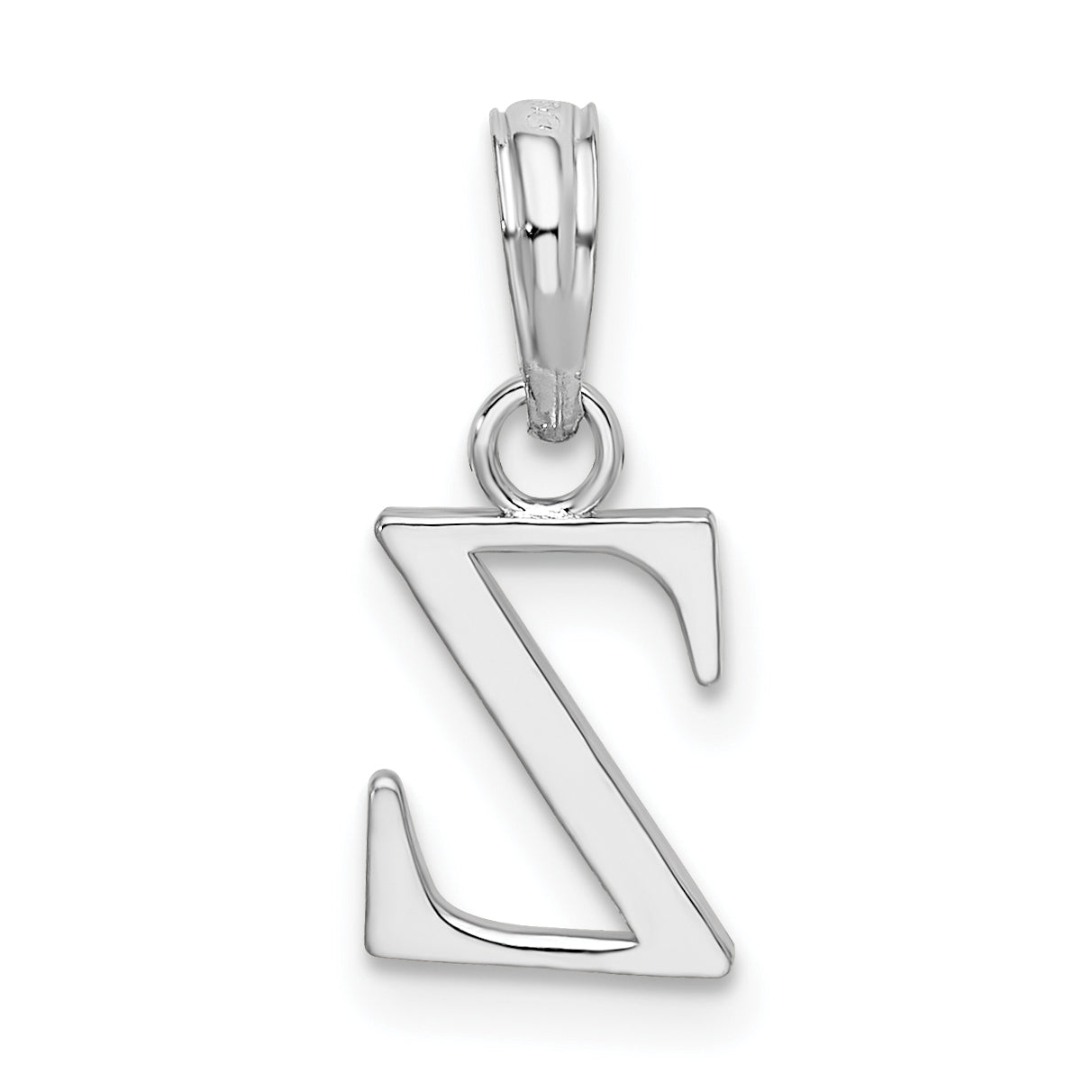 Sterlingsilber Rhodiniert Poliert Block Initiale -z- Anhänger