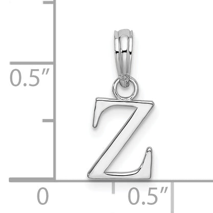 Sterlingsilber Rhodiniert Poliert Block Initiale -z- Anhänger