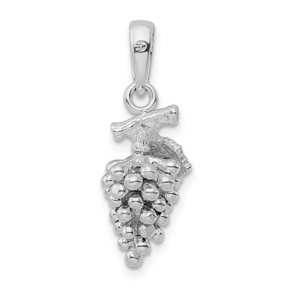 Sterlingsilber De-ani Rhodiniert Poliert 3d Grapes Anhänger