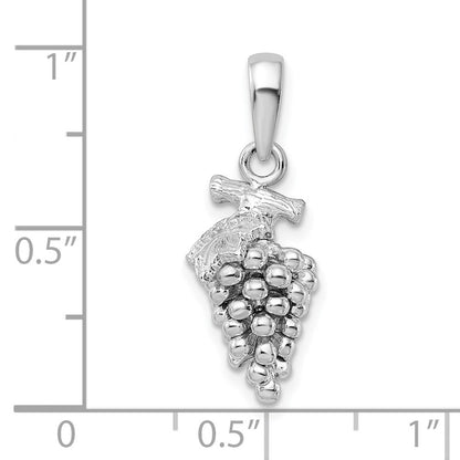 Sterlingsilber De-ani Rhodiniert Poliert 3d Grapes Anhänger