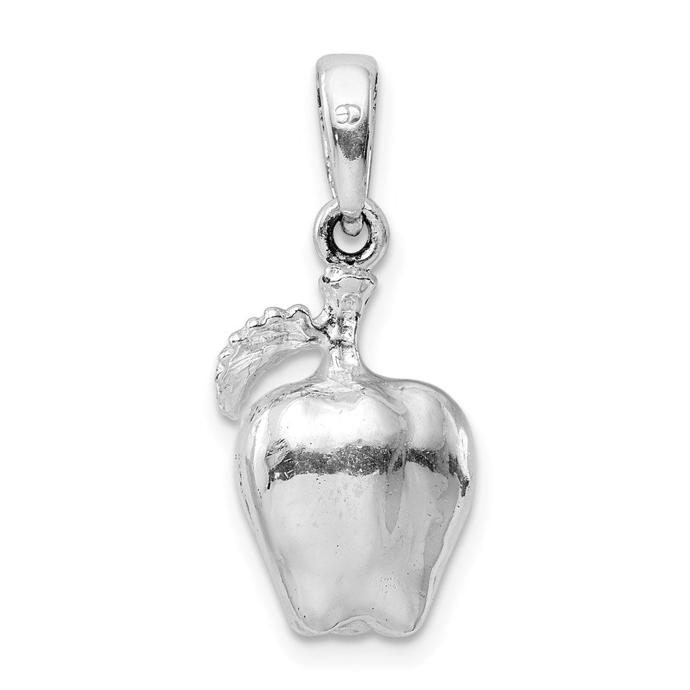 Sterlingsilber De-ani Rhodiniert Poliert 3d Apple Anhänger