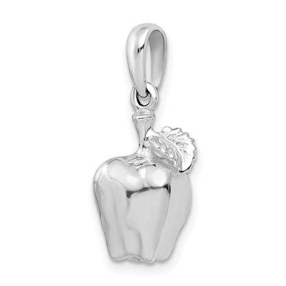 Sterlingsilber De-ani Rhodiniert Poliert 3d Apple Anhänger
