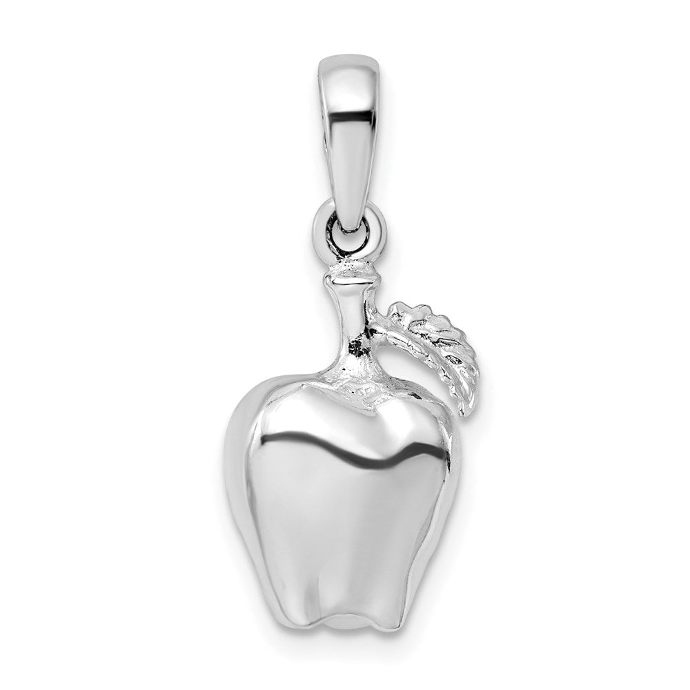 Sterlingsilber De-ani Rhodiniert Poliert 3d Apple Anhänger