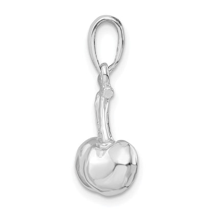 Sterlingsilber De-ani Rhodiniert Poliert 3d Cherries Anhänger