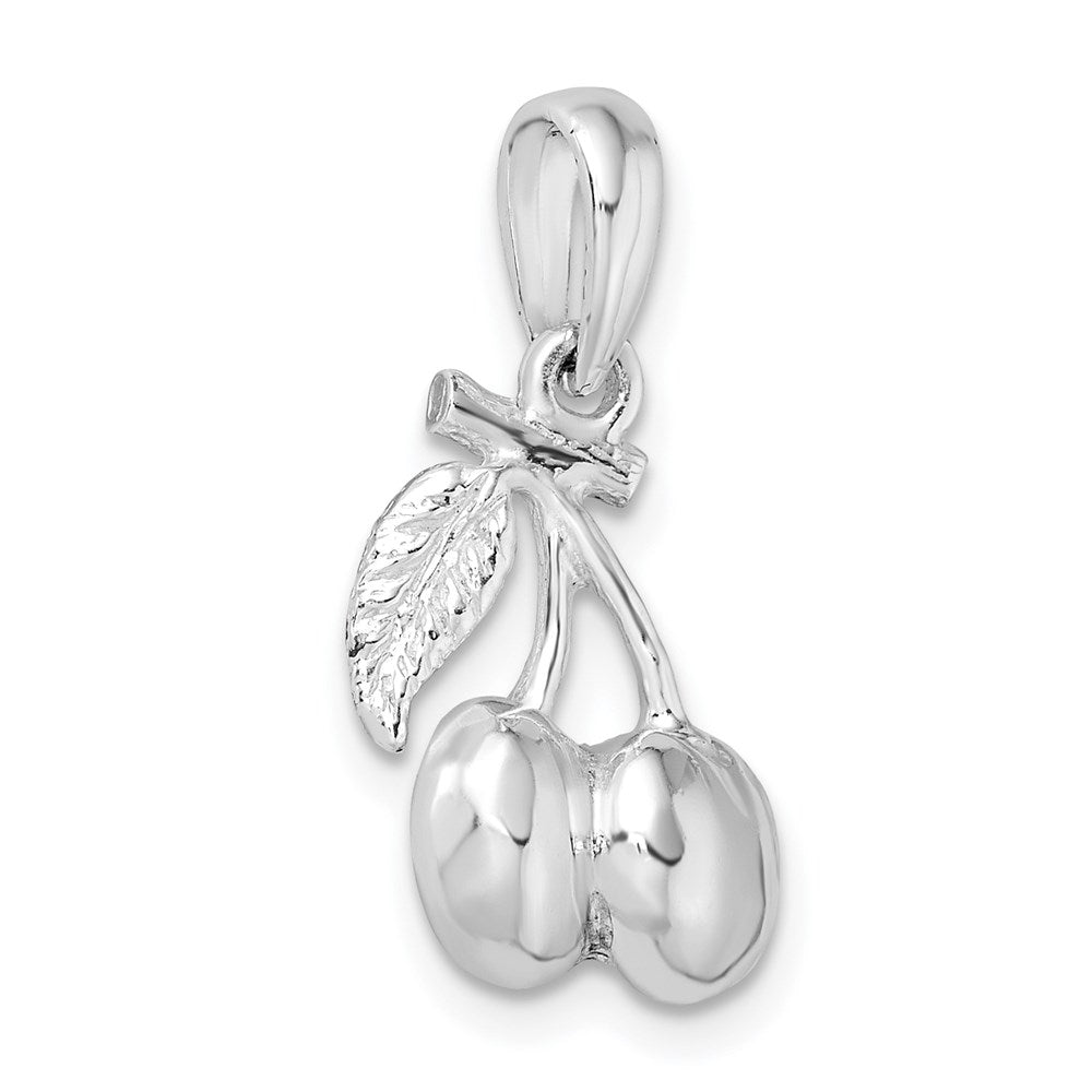 Sterlingsilber De-ani Rhodiniert Poliert 3d Cherries Anhänger