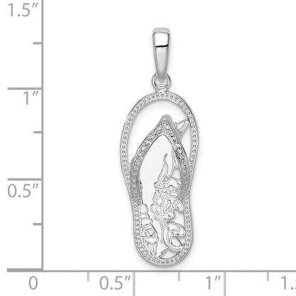 Sterlingsilber De-ani Rhodiniert 3d Ausgeschnitten Delfin Flip-flop Anhänger