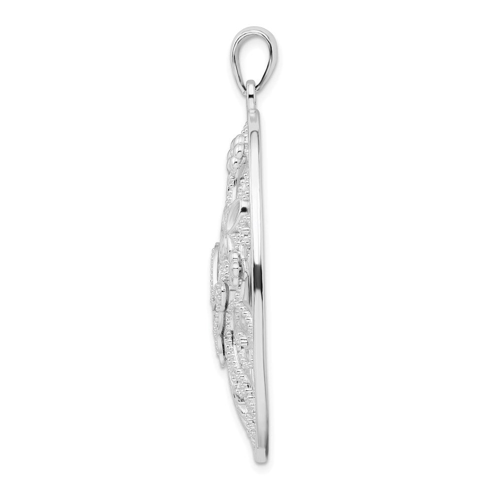 Sterlingsilber De-ani Rhodiniert Poliert Oval Butterflies Anhänger