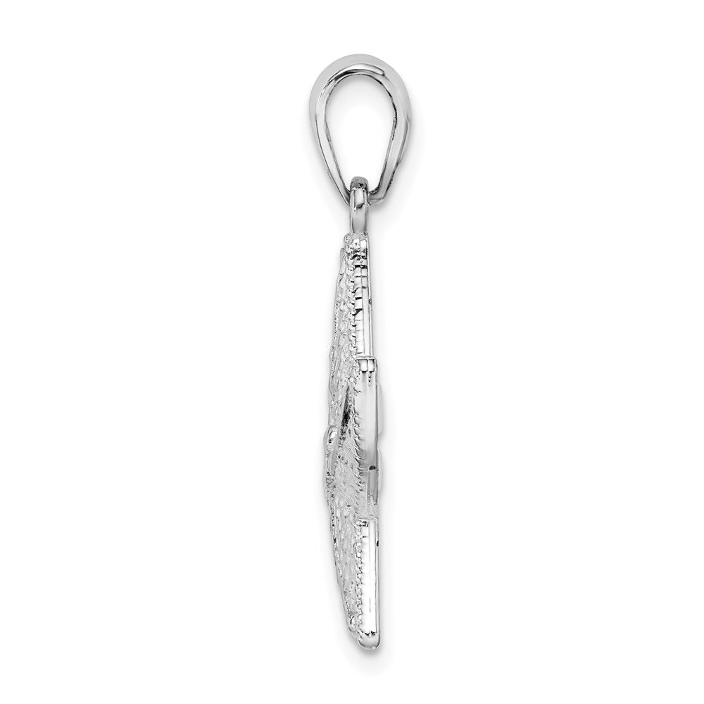 Sterlingsilber De-ani Rhodiniert Diamantiert Klein Seestern Anhänger