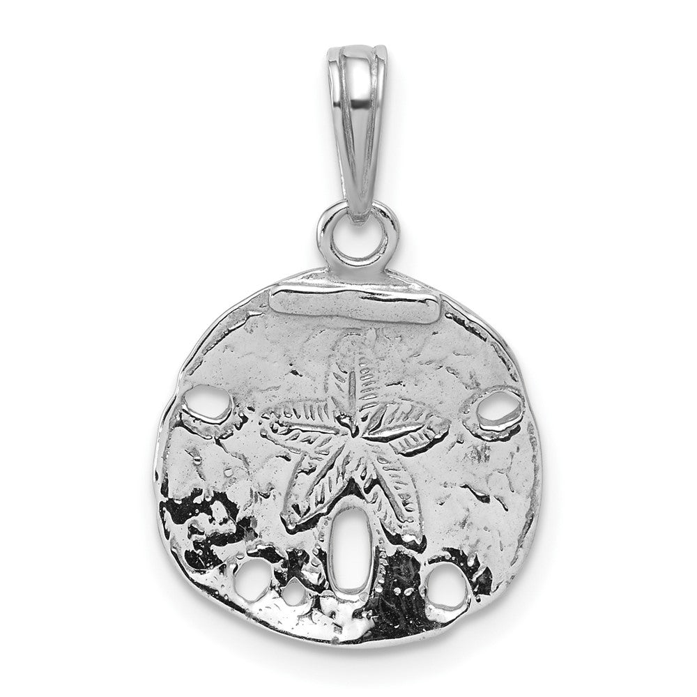 Sterlingsilber De-ani Rhodiniert Poliert Sand Dollar Anhänger