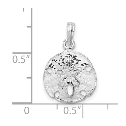 Sterlingsilber De-ani Rhodiniert Poliert Sand Dollar Anhänger