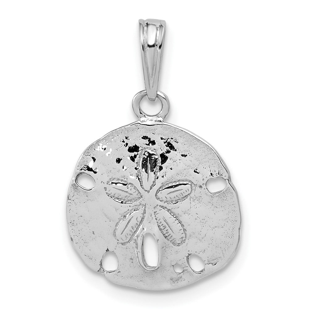 Sterlingsilber De-ani Rhodiniert Poliert Sand Dollar Anhänger