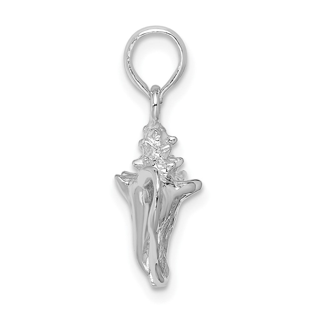Sterlingsilber De-ani Rhodiniert Poliert 3d Conch Anhänger