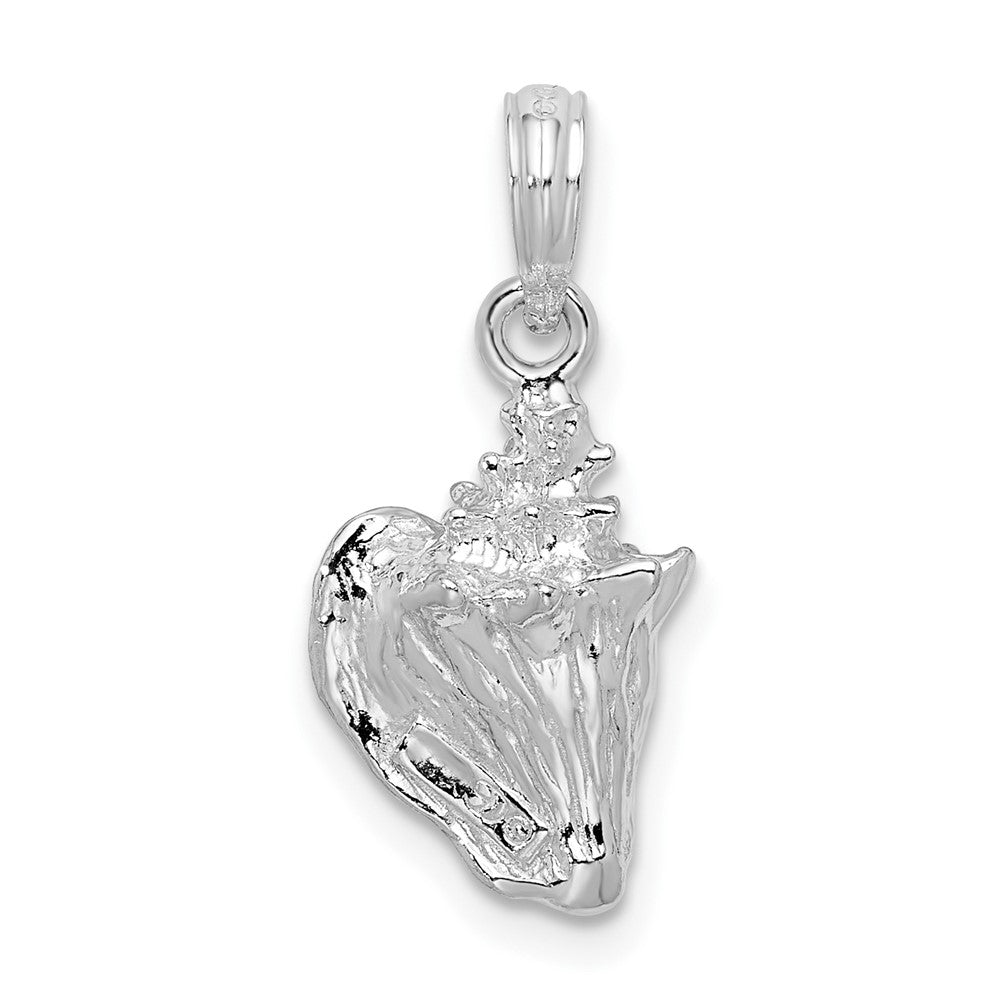 Sterlingsilber De-ani Rhodiniert Poliert 3d Conch Anhänger
