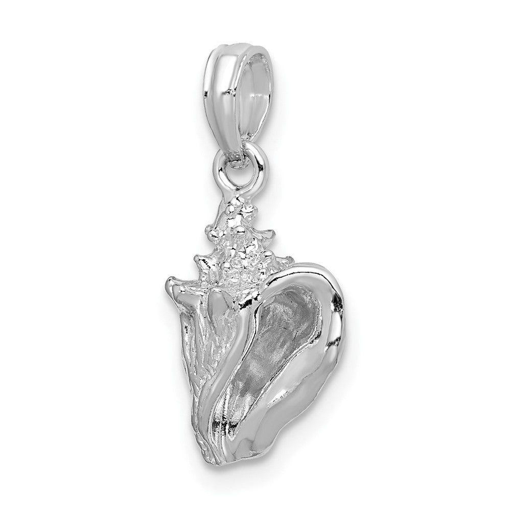 Sterlingsilber De-ani Rhodiniert Poliert 3d Conch Anhänger