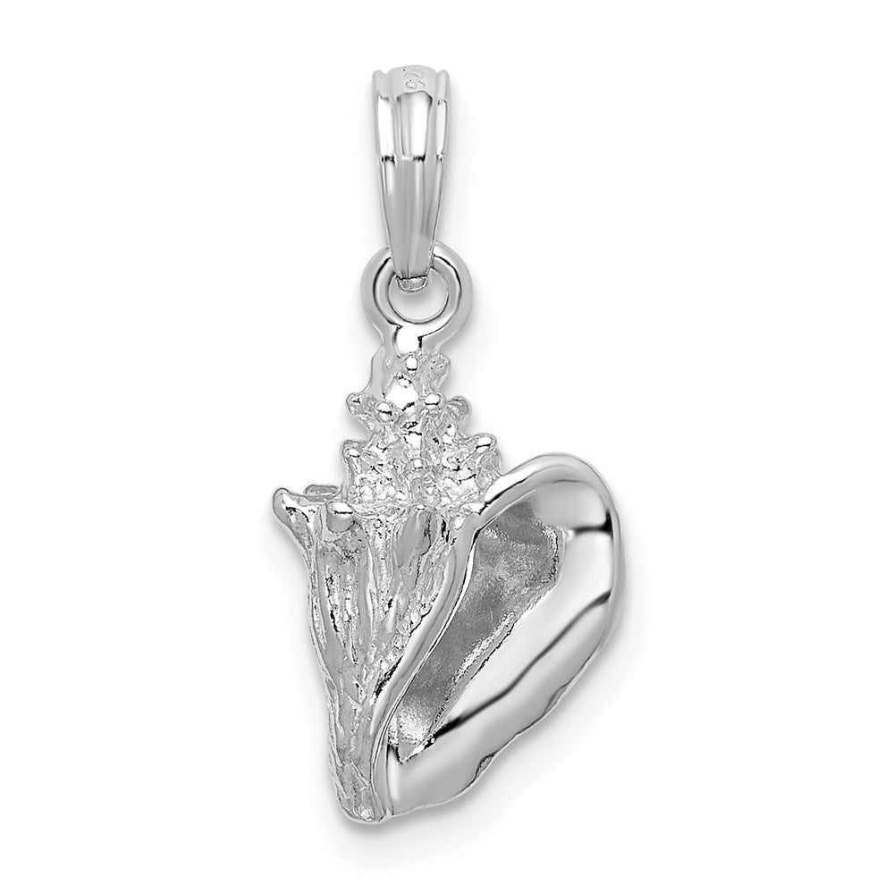 Sterlingsilber De-ani Rhodiniert Poliert 3d Conch Anhänger