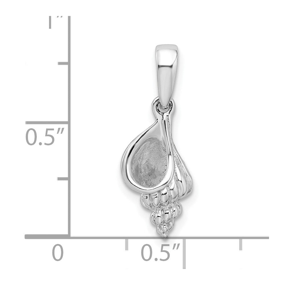 Sterlingsilber De-ani Rhodiniert Poliert 3d Wentletrap Muschel Anhänger