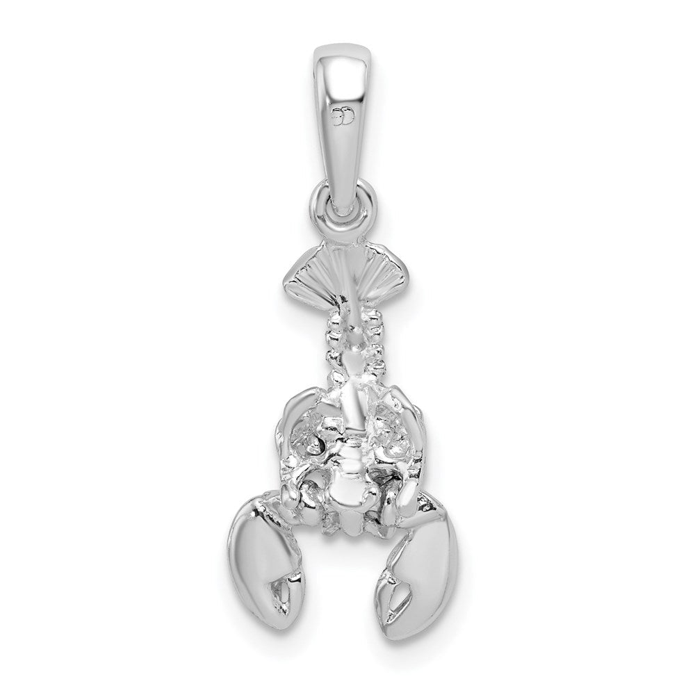 Sterlingsilber De-ani Rhodiniert Poliert 3d Beweglich Karabiner Anhänger