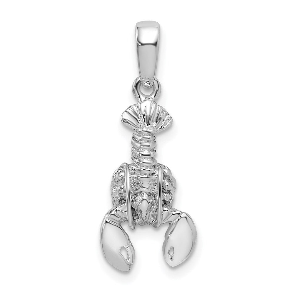 Sterlingsilber De-ani Rhodiniert Poliert 3d Beweglich Karabiner Anhänger