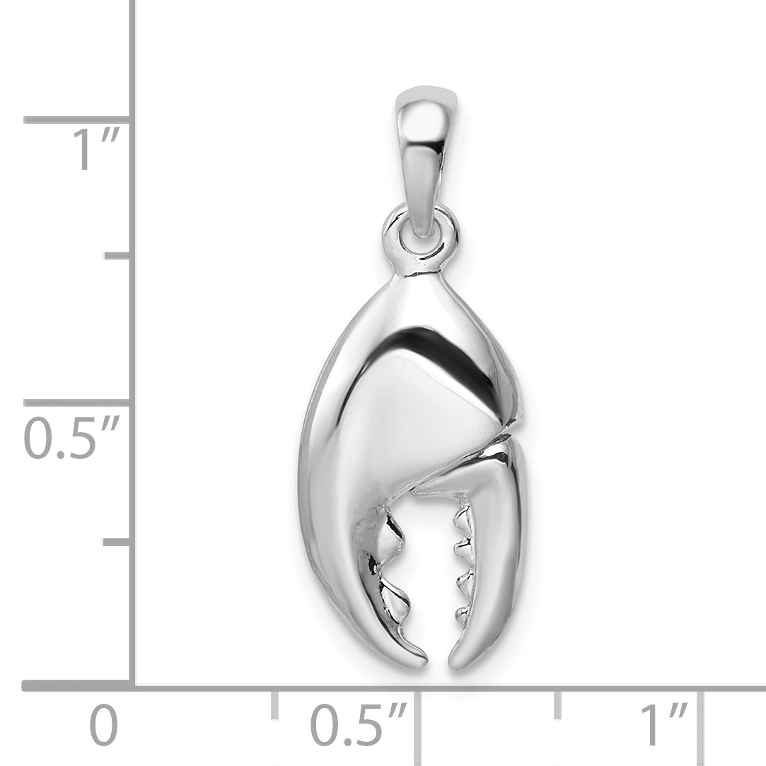 Sterlingsilber De-ani Rhodiniert 3d Beweglich Karabiner Claw Anhänger