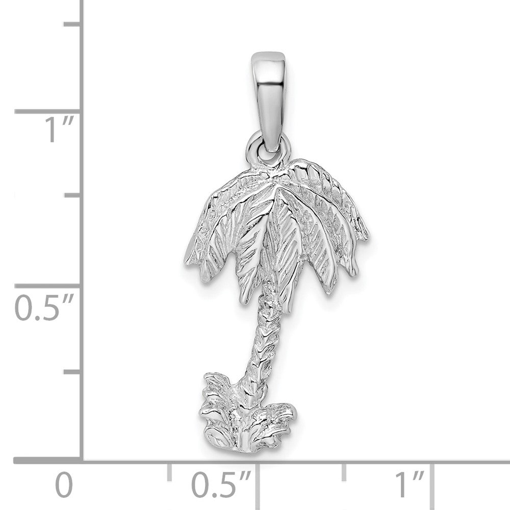 Sterlingsilber De-ani Rhodiniert Poliert Palme Baum Anhänger