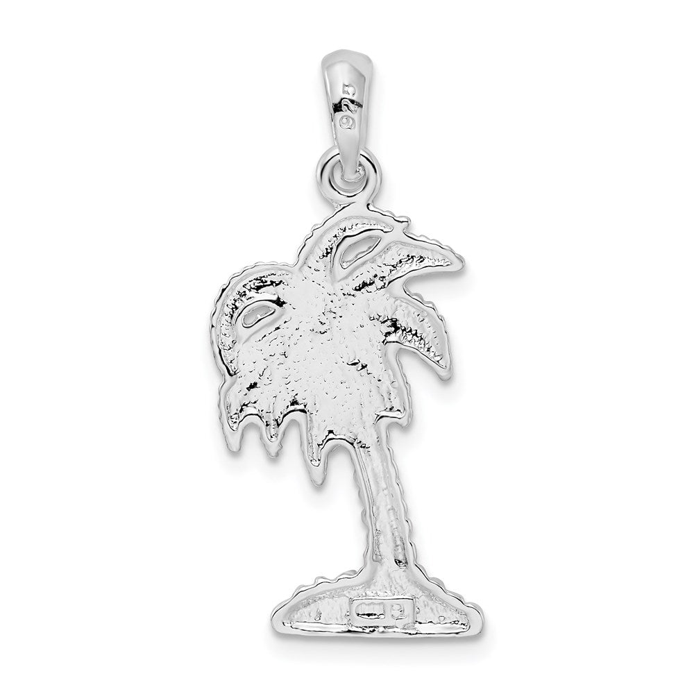Sterlingsilber De-ani Rhodiniert Poliert Klein Palmetto Baum Anhänger