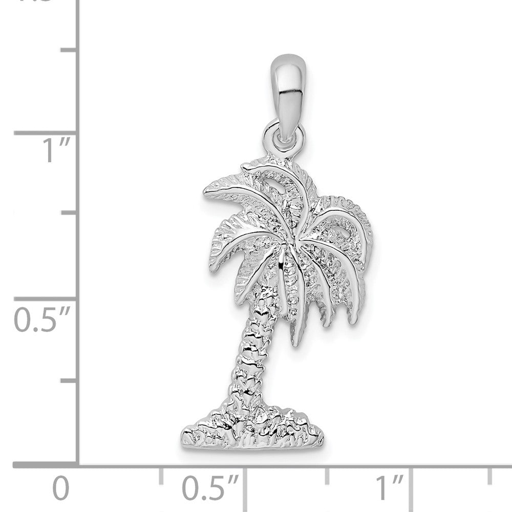 Sterlingsilber De-ani Rhodiniert Poliert Klein Palmetto Baum Anhänger