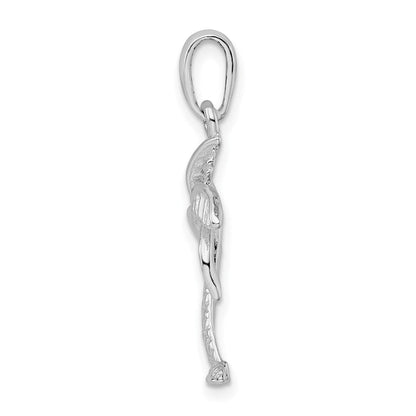 Sterlingsilber De-ani Rhodiniert Palme Baum mit Strukturiert Trunk Anhänger