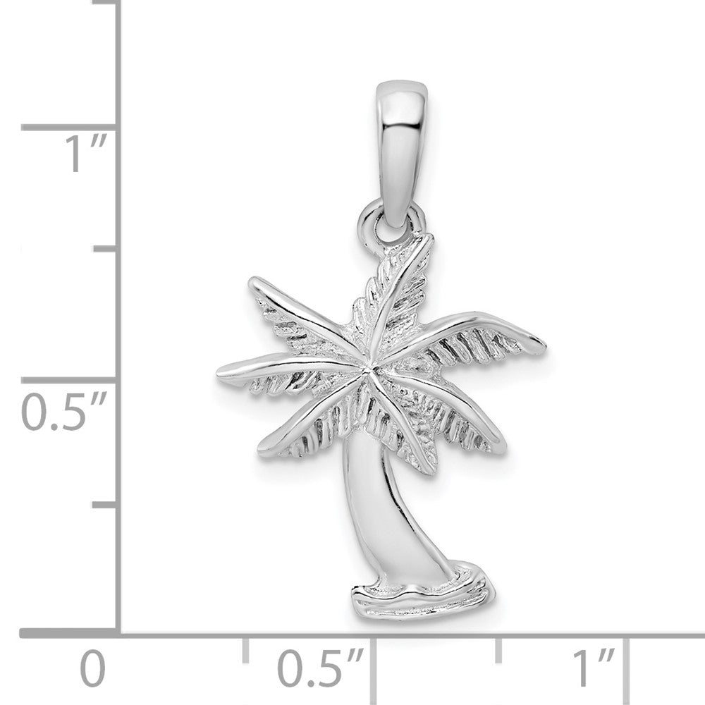 Sterlingsilber De-ani Rhodiniert Poliert Palme Baum Anhänger