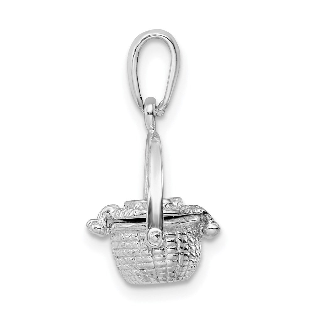 Sterlingsilber De-ani Rhodiniert 3d Beweglich Nantucket Korb Anhänger