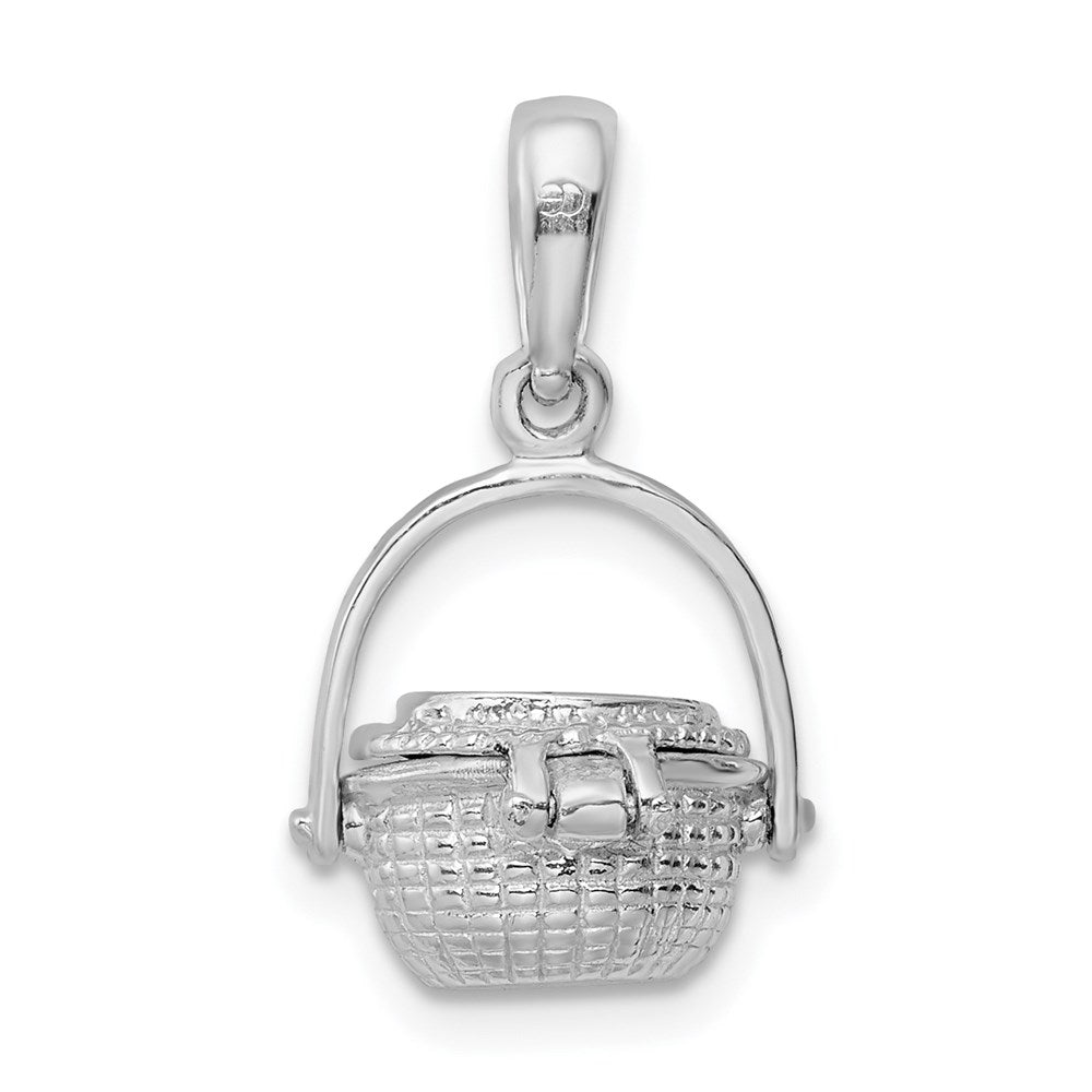 Sterlingsilber De-ani Rhodiniert 3d Beweglich Nantucket Korb Anhänger
