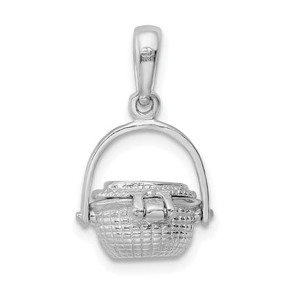Sterlingsilber De-ani Rhodiniert 3d Beweglich Nantucket Korb Anhänger