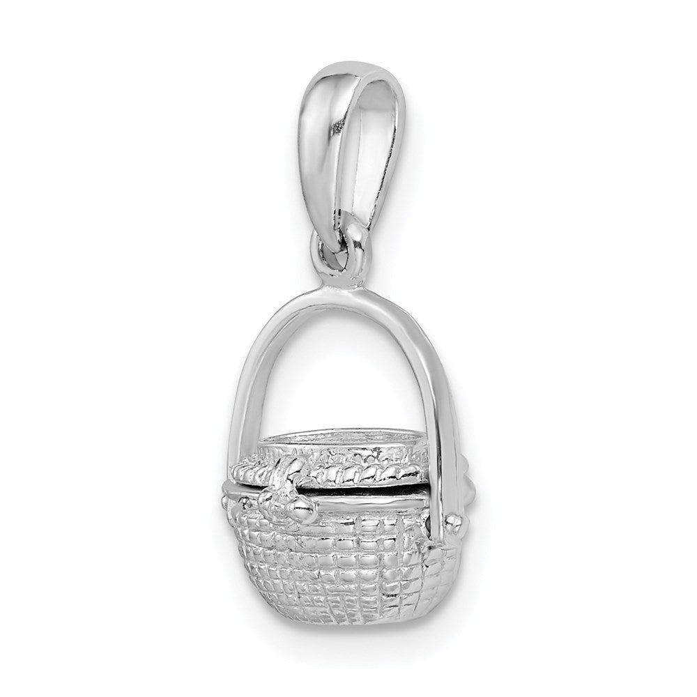 Sterlingsilber De-ani Rhodiniert 3d Beweglich Nantucket Korb Anhänger