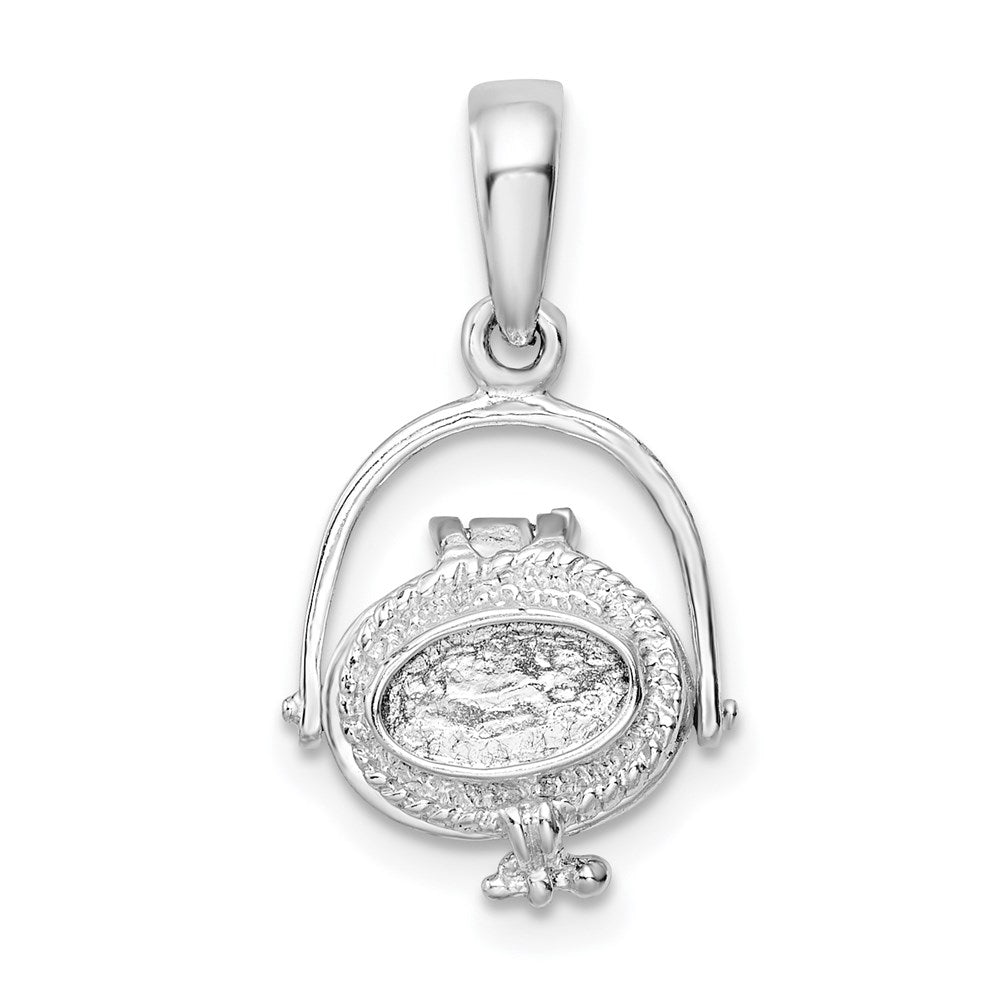 Sterlingsilber De-ani Rhodiniert 3d Beweglich Nantucket Korb Anhänger