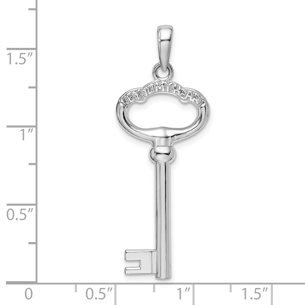 Sterlingsilber De-ani Rhodiniert 3d Key To My Herz Anhänger