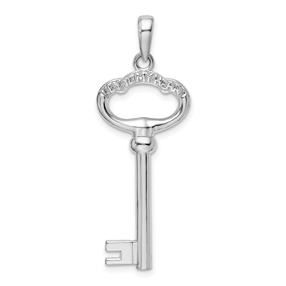 Sterlingsilber De-ani Rhodiniert 3d Key To My Herz Anhänger