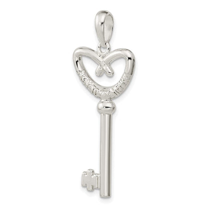 Sterlingsilber De-ani Rhodiniert 3d Key To My Herz Pretzel Oberteil Anhänger