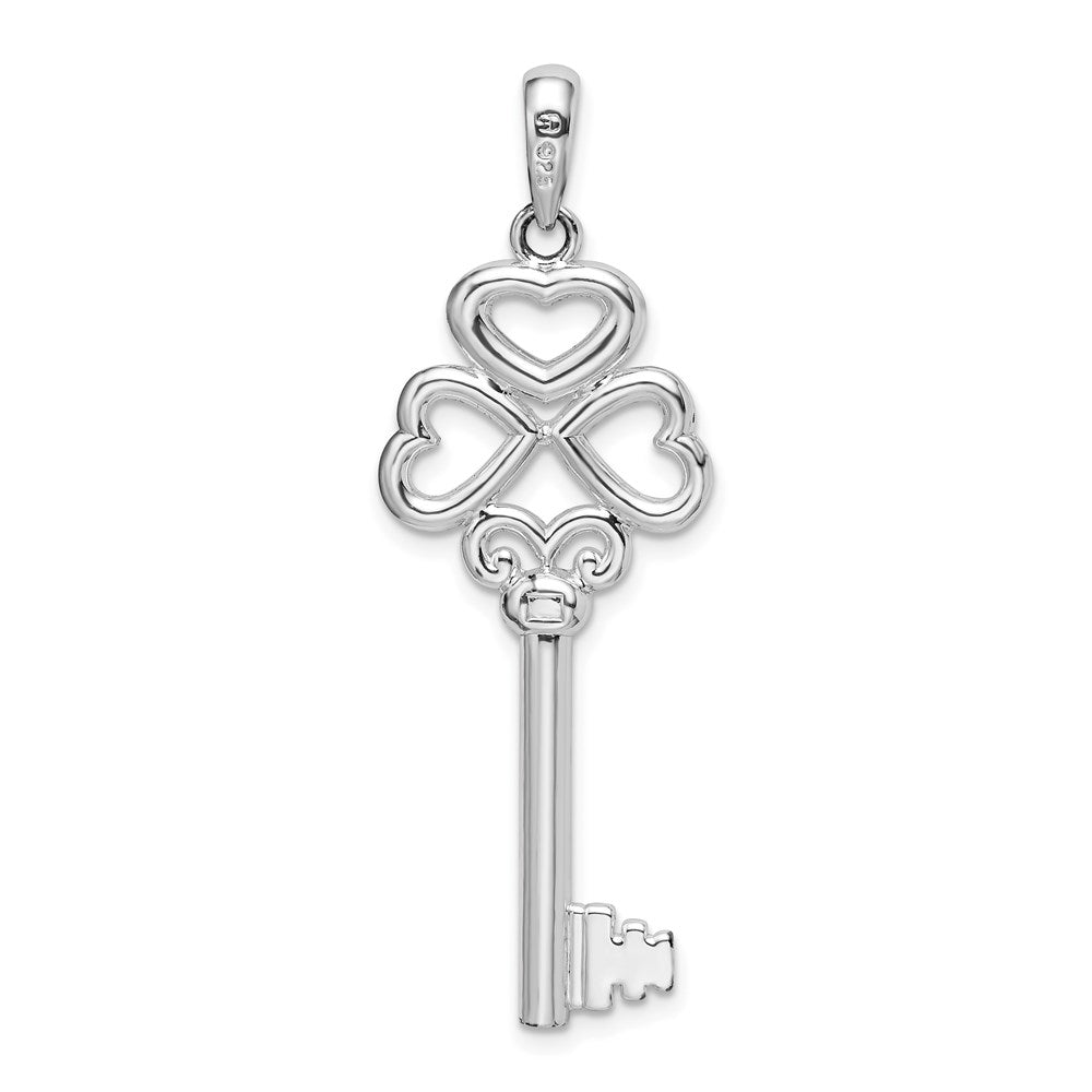 Sterlingsilber De-ani Rhodiniert 3d Key To My Herz Oberteil Anhänger